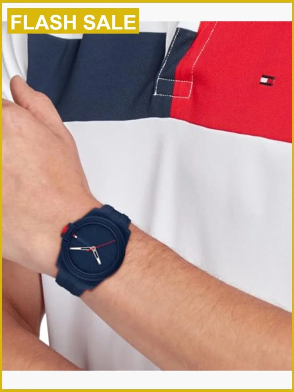 Men's 3-Hand Quartz Watch, 44mm, Silicone Strap, Water Resistant